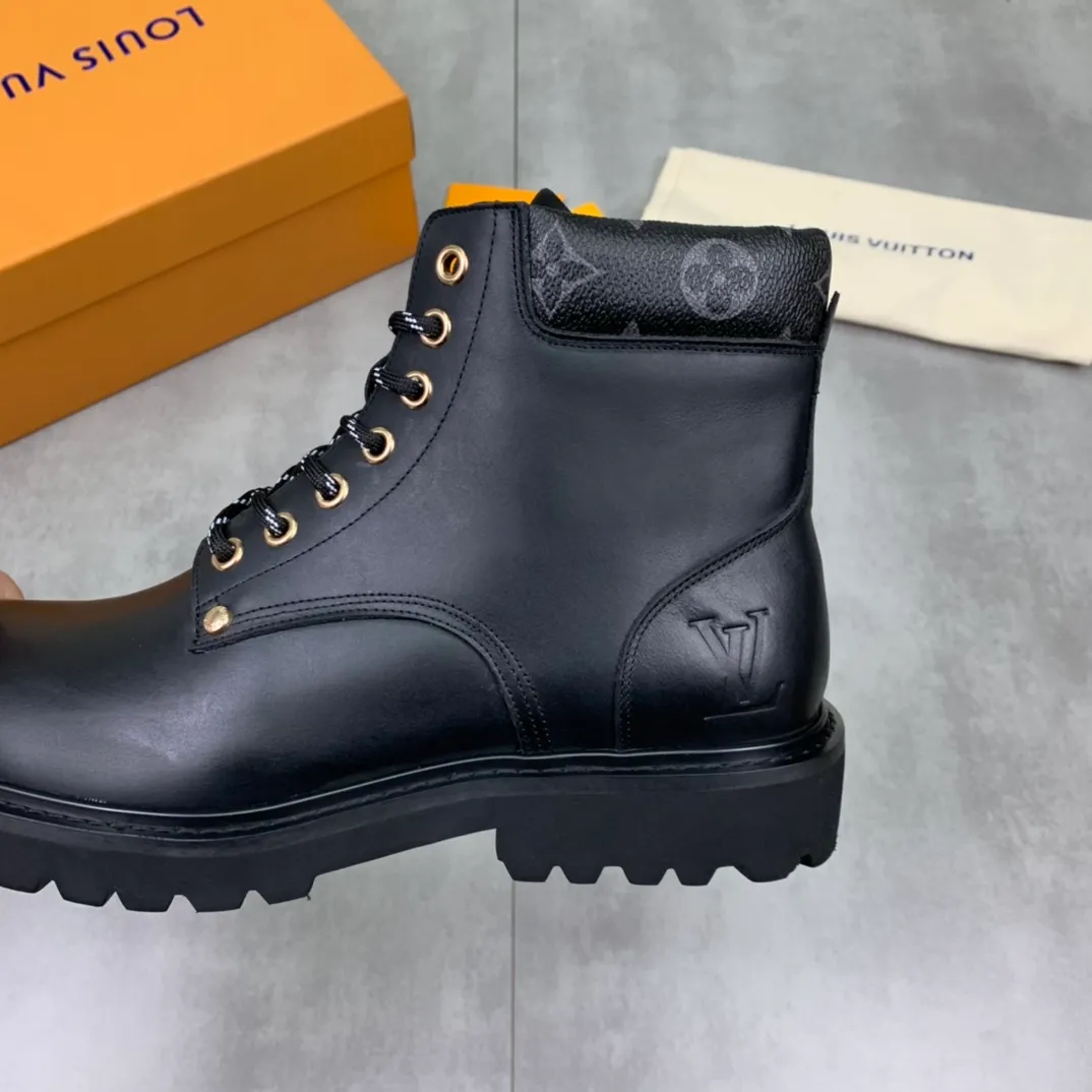 Men's men's shoes 💰P620💰【New】🆘Water-dyed cow lining LV Louis Vuitton business high-top leather shoes, made of original imported Italian 🇮🇹 calfskin, full cowhide lining, carefully handmade by professional shoemakers, the original version is specially designed for wear-resistant outsole. Standard code 38-44 3⃣️color🉑️choice